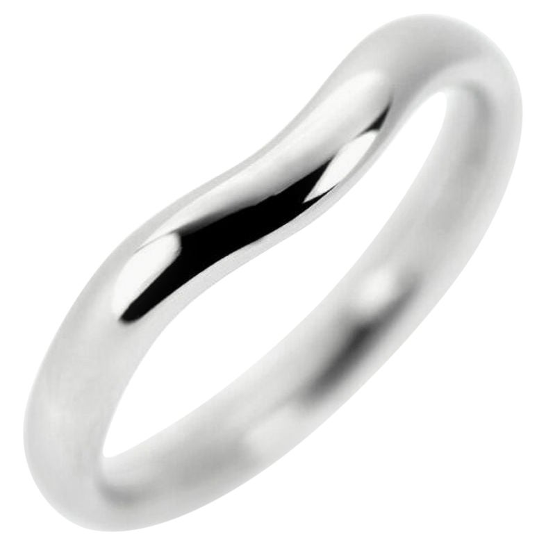 TIFFANY & Co. Anello Elsa Peretti in platino con fascia curva da 3 mm 6.5
