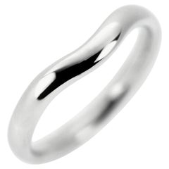 TIFFANY & Co. Elsa Peretti Platinum 3mm Curved Wedding Band Ring 6.5
