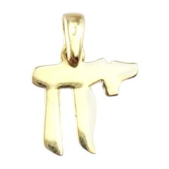 14 Karat Yellow Gold Chai Pendant #21256