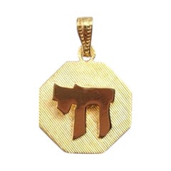 14 Karat Yellow Gold Chai Pendant #21258