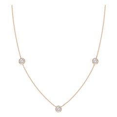 Angara Natural Bezel-Set Round Diamond Kette Halskette in 14K Rose Gold