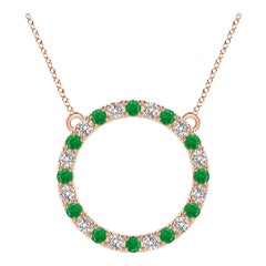 Angara Pendentif éternité en or rose 14K avec émeraude et diamant de 1,2 ct naturel