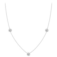 Angara Natural Bezel-Set Round Diamond Chain Necklace in Platinum for Women
