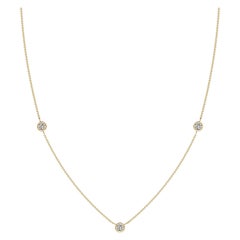 Angara Natural Bezel-Set Round Diamond Chain Necklace in 14K Yellow Gold