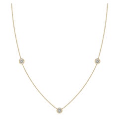 Angara Natural Bezel-Set Round Diamond Chain Necklace in 14K Yellow Gold