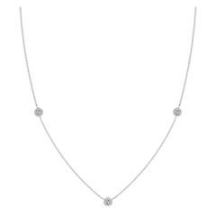 Angara Natural Bezel-Set Round Diamond Chain Necklace in Platinum for Women