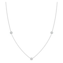 Angara Natural Bezel-Set Round Diamond Chain Necklace in 14K White Gold
