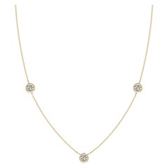 Angara Natural Bezel-Set Round Diamond Chain Necklace in 14K Yellow Gold