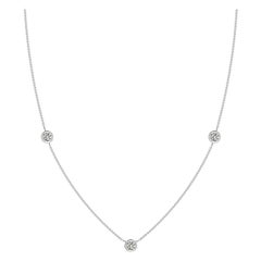 Angara Natural Bezel-Set Round Diamond Chain Necklace in Platinum for Women