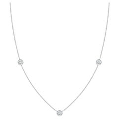 Angara Natural Bezel-Set Round Diamond Chain Necklace in 14K White Gold