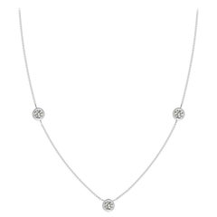 Angara Natural Bezel-Set Round Diamond Chain Necklace in Platinum for Women