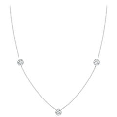 Angara Natural Bezel-Set Round Diamond Chain Necklace in 14K White Gold