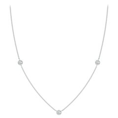 Angara Natural Bezel-Set Round Diamond Chain Necklace in Platinum for Women