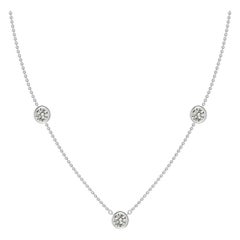 Collier de chaîne en platine avec diamants ronds de 1,5 ct sertis clos et naturels Angara