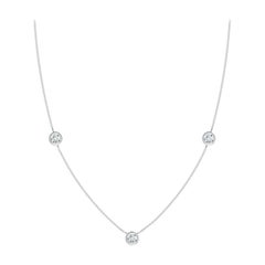 Angara Natural Bezel-Set Round Diamond Chain Necklace in Platinum for Women