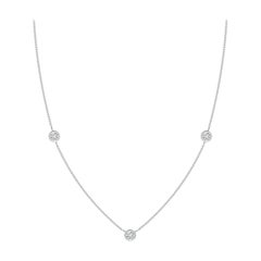Collier à chaîne en or blanc 14 carats avec diamants ronds sertis clos Angara Nature