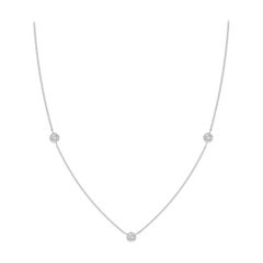 Angara Natural Bezel-Set Round Diamond Chain Necklace in Platinum for Women