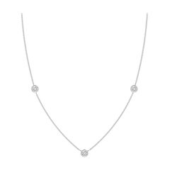 Angara Natural Bezel-Set Round Diamond Chain Necklace in Platinum for Women