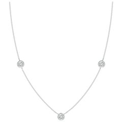 Angara Natural Bezel-Set Round Diamond Chain Necklace in Platinum for Women