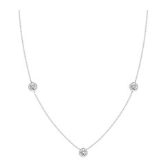 Angara Natural Bezel-Set Round Diamond Chain Necklace in 14K White Gold