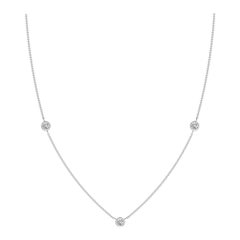 Collier de chaîne en platine avec diamants ronds sertis clos Angara pour femmes
