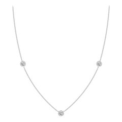 Angara Natural Bezel-Set Round Diamond Chain Necklace in Platinum for Women