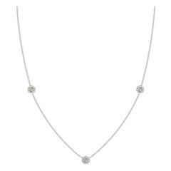 Collier à chaîne en or blanc 14 carats avec diamants ronds sertis clos Angara Nature
