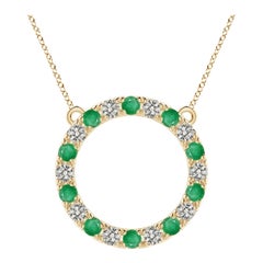 Angara Natural 1,5 ct Smaragd und Diamant Eternity-Anhänger in 14K Gelbgold