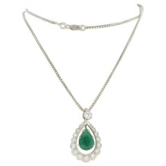 Collar y colgante con esmeralda y diamante talla brillante hasta 0,60ct oro de 18k