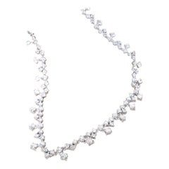 4.00 Carats Mixed Shape Diamonds 18K Gold Necklace