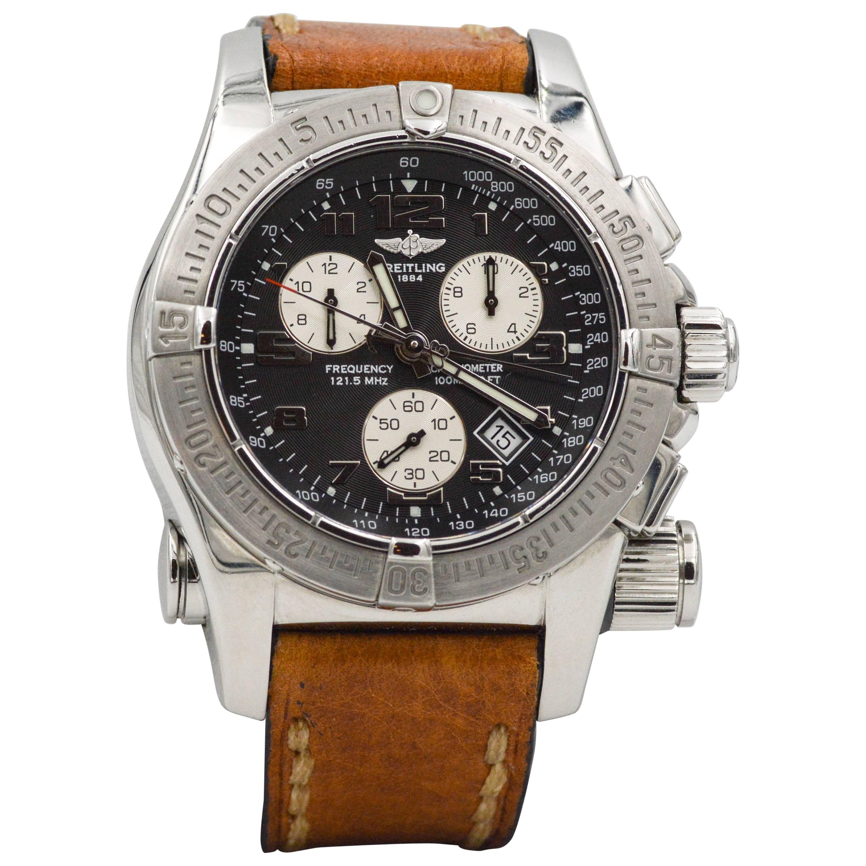 Breitling Stainless Steel Emergency Quartz Wristwatch