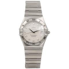 Omega Stainless Steel Diamond Dial Constellation Automatic Wristwatch