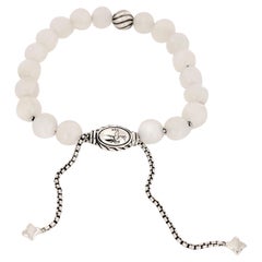 David Yurman  Spiritual Sterling silver  white Bead bracelet 8mm
