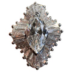 Amazing Ballerina Diamond & Platinum Ring Marquise Center Stone 2.25 Apprx CTW