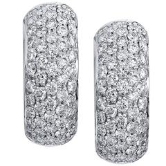 Diamond Pave white gold Hoop Earrings 3
