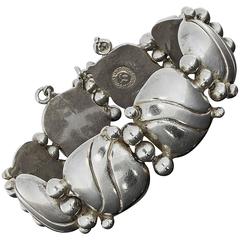 1940s William Spratling Silver Pillow Wave Bracelet 4