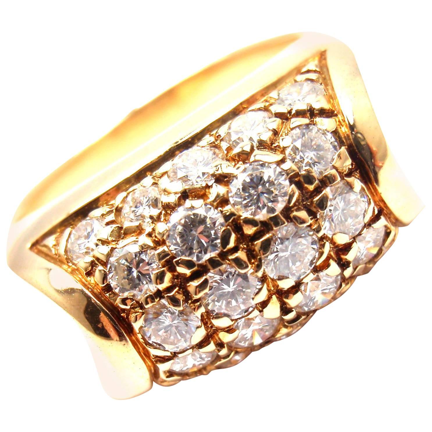 Bulgari Diamond Yellow Gold Band Ring