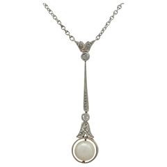 Antique 1910 Diamond and Seed Pearl Yellow Gold Pendant 8