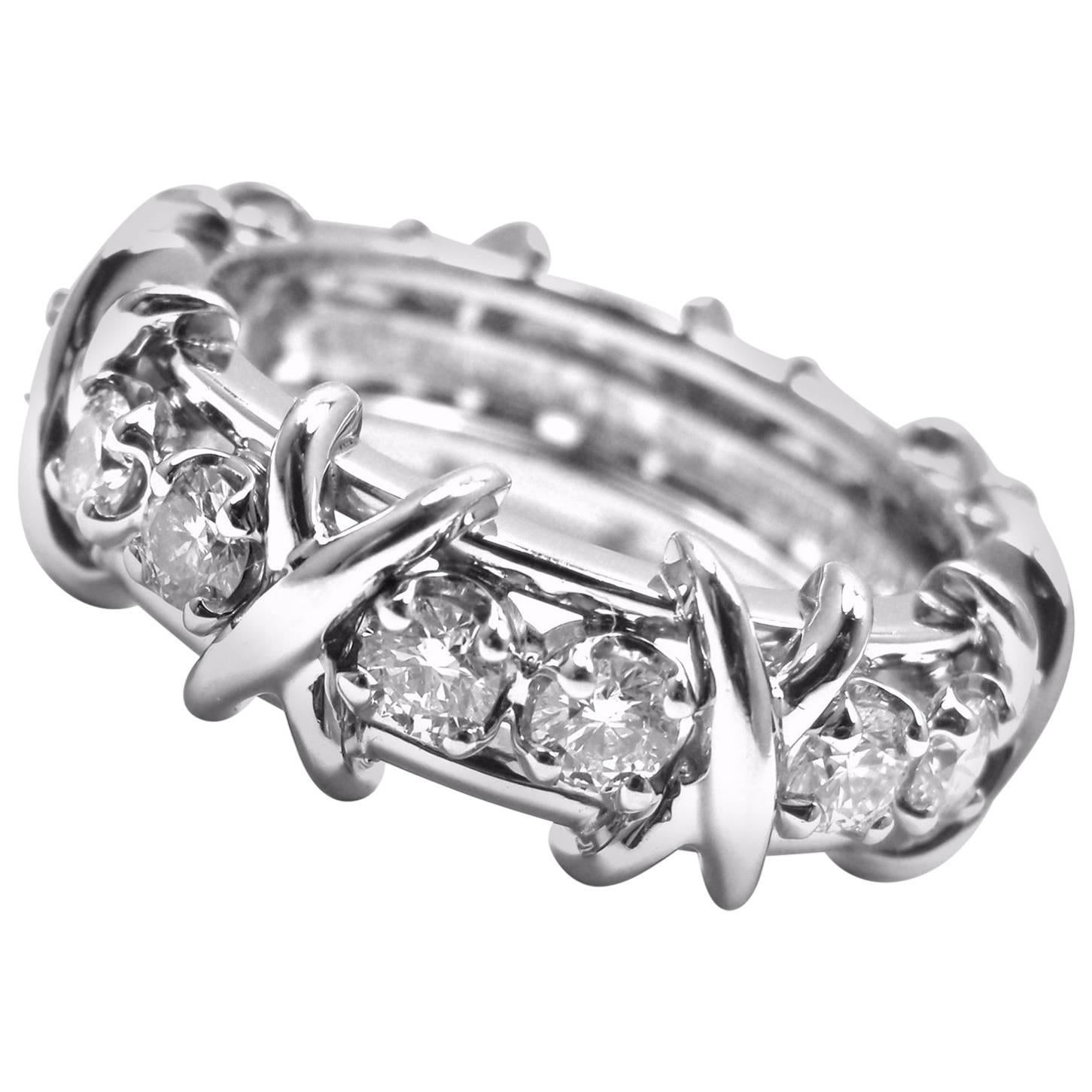 Tiffany & Co. Jean Schlumberger Diamond 16-Stone Platinum Band Ring