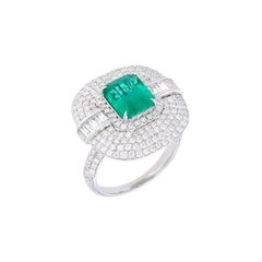 2.3 Karat strahlender natürlicher Diamantring mit Smaragdschliff / 18k massiver Weißgoldschmuck