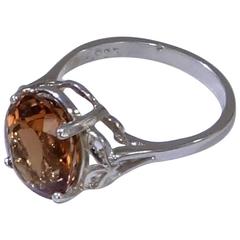 Golden Tourmaline Sterling Silver Cocktail Ring 5