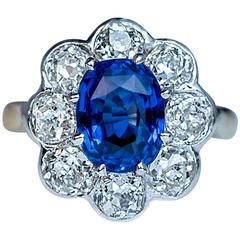 Antique French Sapphire Diamond Engagement Ring 4