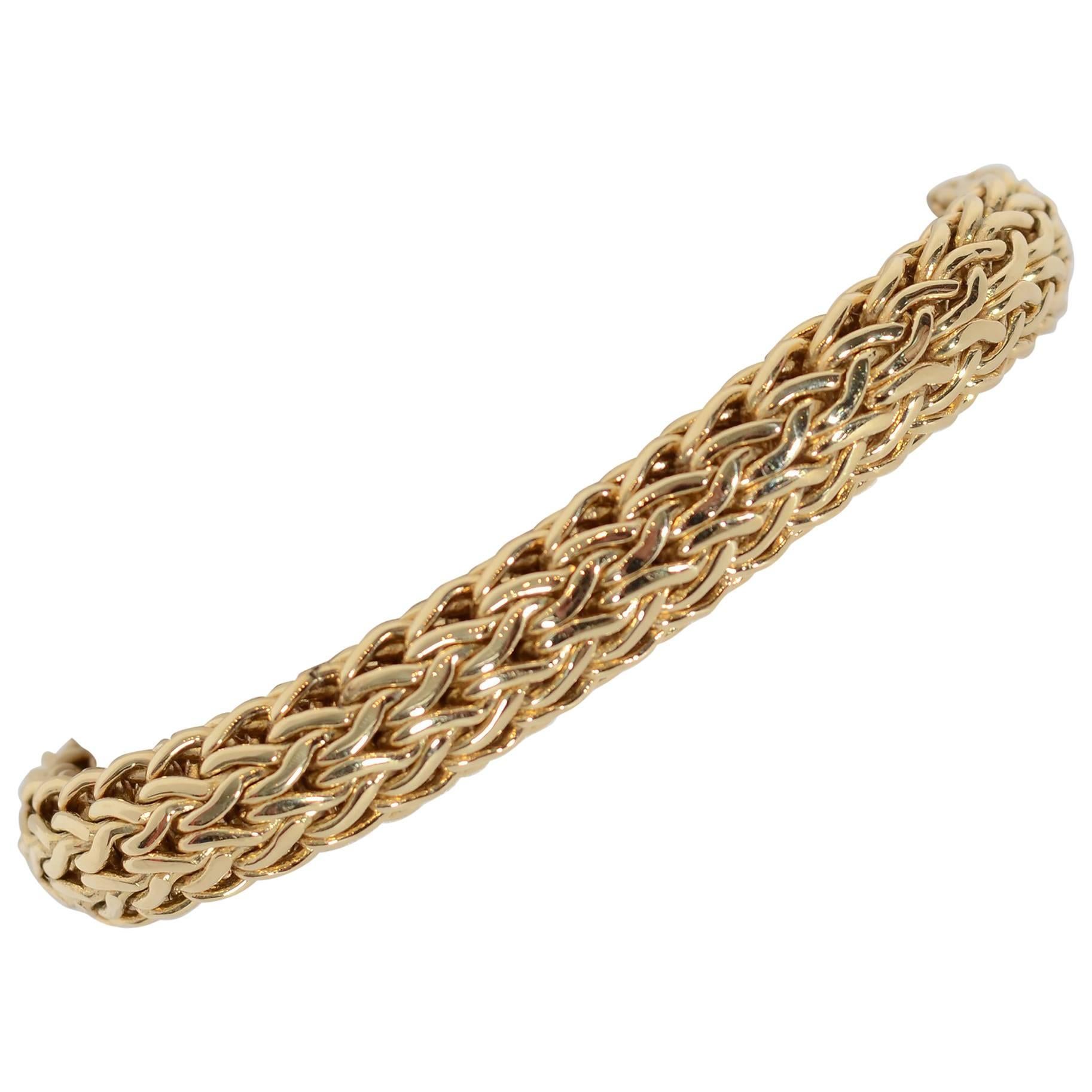 Heavy Woven Gold Bracelet