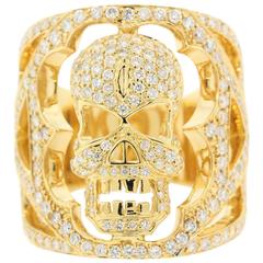 Diamond Gold Skull Ring 12