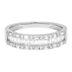 Naturdiamant 0,70 Karat 18 Karat Weißgold Halbe Ewigkeit Band Ring
