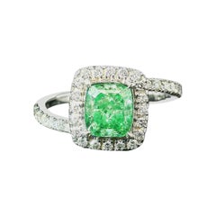 AGL Certified 1.51 Carat Fancy Green VS1 Clarity Diamond Ring