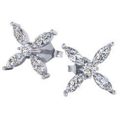 Ferrucci 1,06 Karat Marquise-Diamant-Ohrringe 