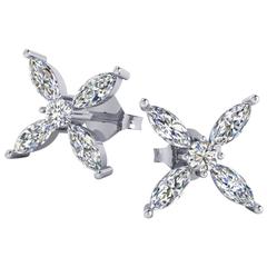 Ferrucci 1.06 Carat Marquise Diamond Earrings 12