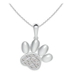 Ciondolo a forma di zampa con diamanti incastonati di Angara Nature in platino per donna