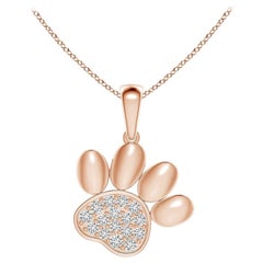 Ciondolo a forma di zampa con diamanti incastonati di Angara Nature in oro rosa 14K per donna